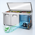 Thumbnail image #3 for True Refrigerated Mega Top Sandwich/Salad Prep Table with Flat Glass Lid, 72-Inch, 3 Solid Doors, 30-Pan Capacity