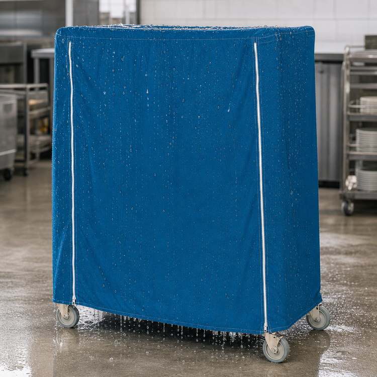 Product image #3 for Metro Waterproof Mariner Blue Cart Cover for 48 x 24 x 74 Inch Banquet Cart