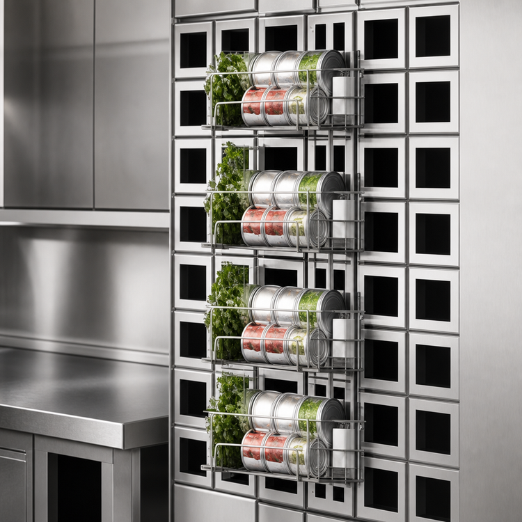 Product image #3 for WalStor 4-Deck Wall-Mounted Can Rack for Modular Wall Systems