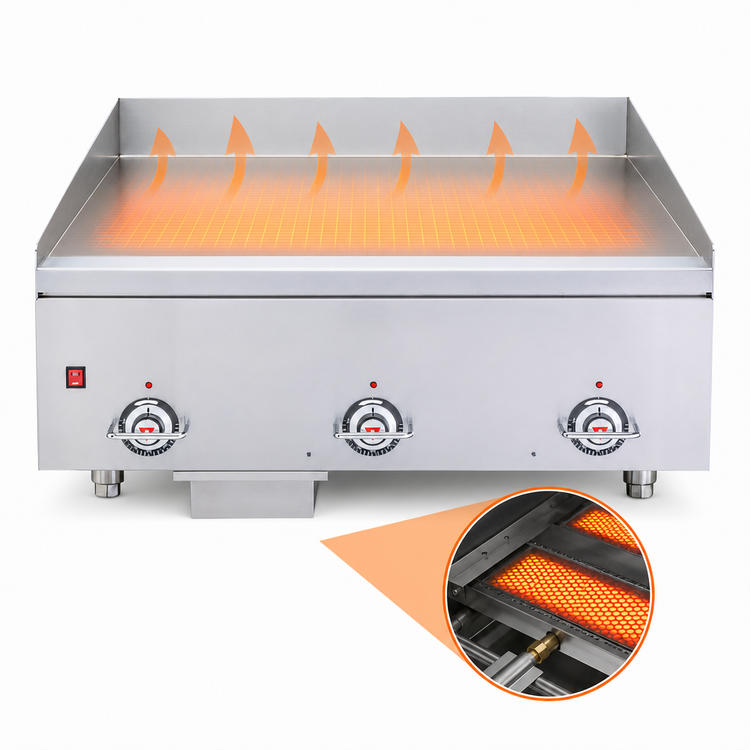 Product image #4 for Vulcan Heavy Duty 36-Inch Countertop Gas Griddle with IRX Infrared Burner Technology, 1 Drawer, 72,000 BTU