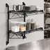 Thumbnail image #3 for Quantum Cantilever Double-Shelf Post Wall-Mount Wire Shelving Unit, 36 x 18 Inch, Black Epoxy