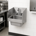 Thumbnail image #3 for Glastender Wall-Mounted Stainless Steel Hand Sink with Deck-Mount Faucet and Side Splashes, 14 x 15 Inches O.A.