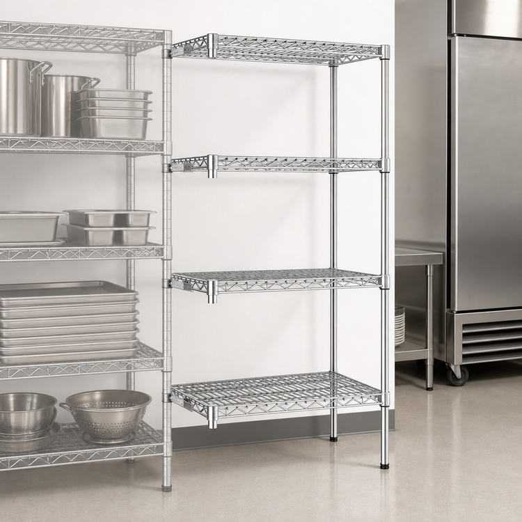 Product image #3 for EAGLEbrite 4-Tier Wire Add-On Shelving Unit, 24 x 21 x 63 Inches, Zinc Finish