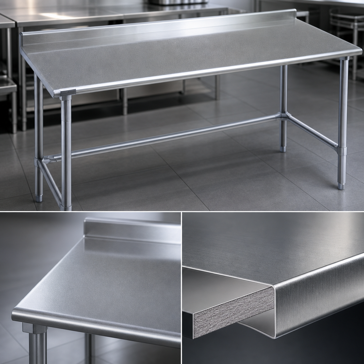 Product image #3 for Eagle Group Spec-Master Stainless Steel Work Table with Rear Upturn, 60 x 30 Inches