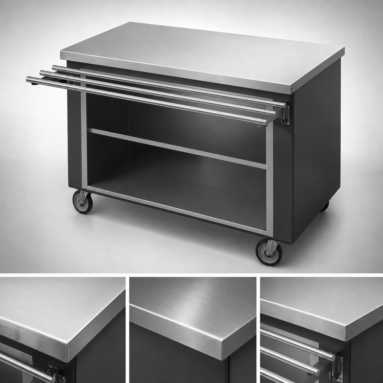 Product image #3 for Randell RANFG ST-6S 72-Inch Mobile Utility Serving Station with Open Storage