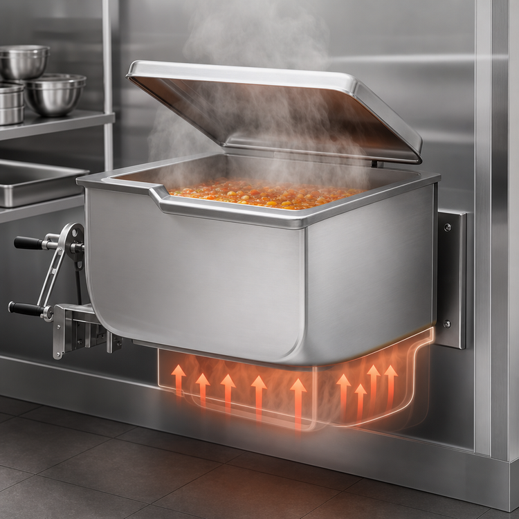 Product image #3 for 50-Gallon Direct Steam Tilting Wall-Mount Kettle
