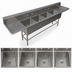 Thumbnail image #3 for John Boos Pro-Bowl 4-Compartment Sink with Left & Right Drainboards, 30