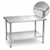 Thumbnail image #3 for BlendPort® Deluxe Series Flat-Top Stainless Steel Work Table with Galvanized Undershelf, 60-Inch x 24-Inch