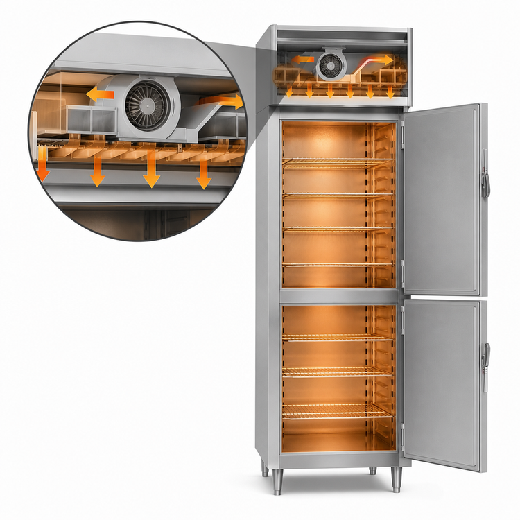 Product image #3 for Continental Refrigerator Designer Line DL1W-SS-HD 1-Section Full Stainless Steel Heated Holding Cabinet with Half Doors