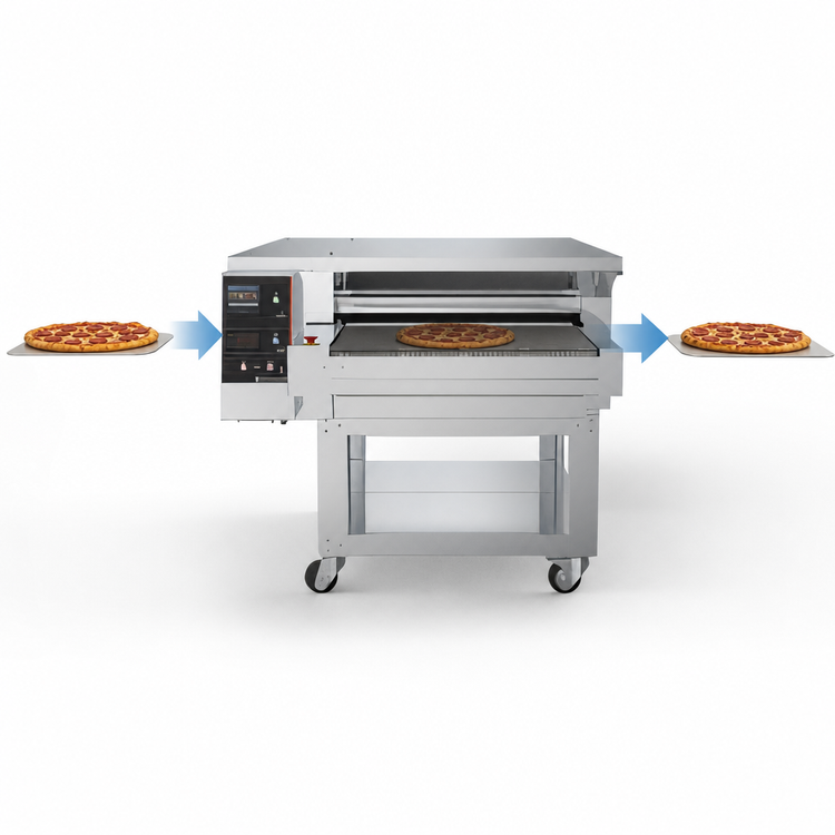 Product image #4 for Pizza Group Dragon D24G-LR Left-to-Right Gas Refractory Stone Conveyor Pizza Oven, 24-Inch Belt