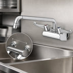 Thumbnail image #3 for T&S Brass equip 5F-4WWX12 4-Inch Wall-Mount Mixing Faucet with 12-Inch Swivel Swing Spout, Low-Lead, Ceramic Valves