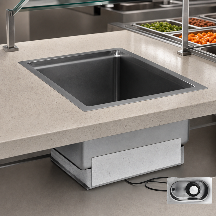 Product image #3 for Eagle Group Built-In Electric Hot Well Food Warmer with Drain, 1 x 12" x 20" Pan Opening, Wet/Dry, 240V