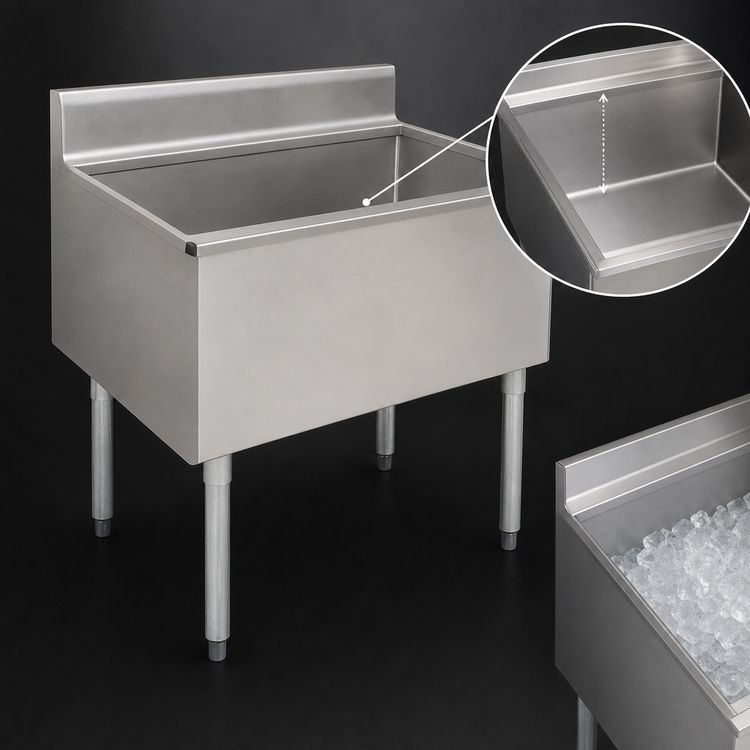 Product image #3 for Eagle Group 2200 Series 42-Inch Underbar Ice Bin/Cocktail Unit, 180 lb Capacity