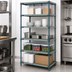 Thumbnail image #3 for Quantum Stationary 5-Tier Wire Plastic Mat Shelving Unit, 30 x 21 x 74 Inches, Green Epoxy Antimicrobial