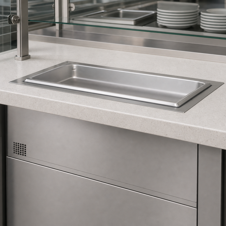 Product image #3 for Hatco Built-In Rectangular Insulated Hot Well for Full-Size Pan, Wet or Dry, 1650 Watt, Stainless Steel