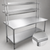 Thumbnail image #3 for Eagle Group Budget Series Spec-Master B Stainless Steel Work Table with Flex-Master Overshelf Kit, 48W x 30D x 35-1/8H