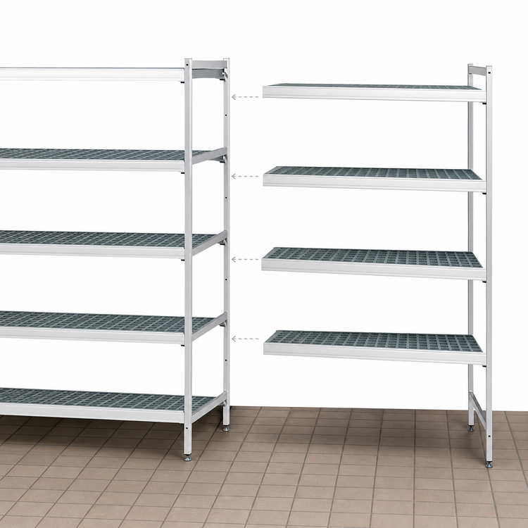 Product image #3 for Fermostock 5-Tier Modular Shelving Add-On Unit with Removable Polymer Inserts, 42W x 14D x 83H