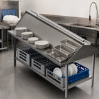 Thumbnail image #3 for John Boos DTSS-30108-S Double-Sided Solid Stainless Steel Sorting Shelf, Table/Wall Mount, 108 x 30-1/2 x 32 Inches
