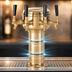 Thumbnail image #3 for Mini-Mushroom Countertop Air-Cooled 4-Faucet Draft Beer Tower, Polished Brass