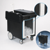 Thumbnail image #3 for Cateraide Mobile Insulated Ice Caddy, 200 lb. Capacity, Black, with Shelf, Drain Faucet, and 10-Inch Wheels