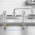 Thumbnail image #3 for T&S Brass equip 8-Inch Deck Mount Mixing Faucet with 8-Inch Swing Nozzle, Quarter-Turn Ceramic Cartridges, Low-Lead, ADA Compliant