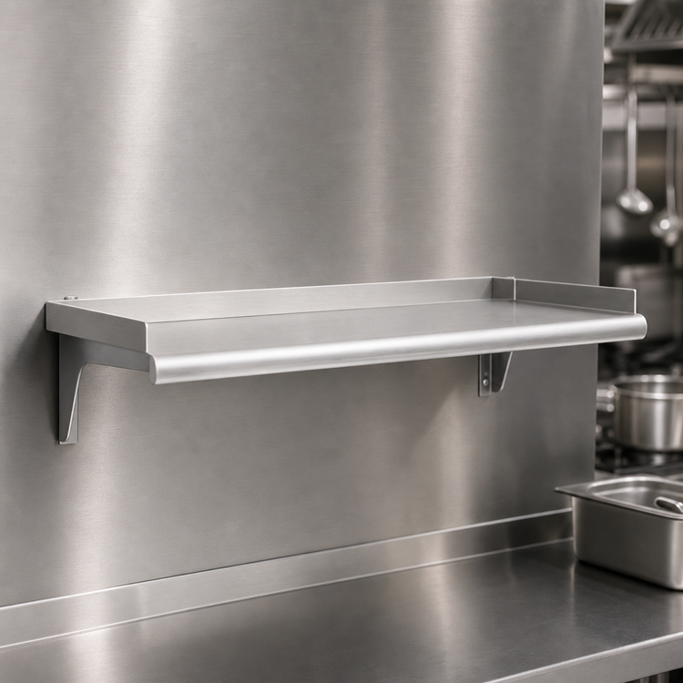 Product image #3 for Eagle Snap-n-Slide 24-Inch x 15-Inch Wall-Mounted Shelf with V Marine Front Edge, 16/430 Stainless Steel