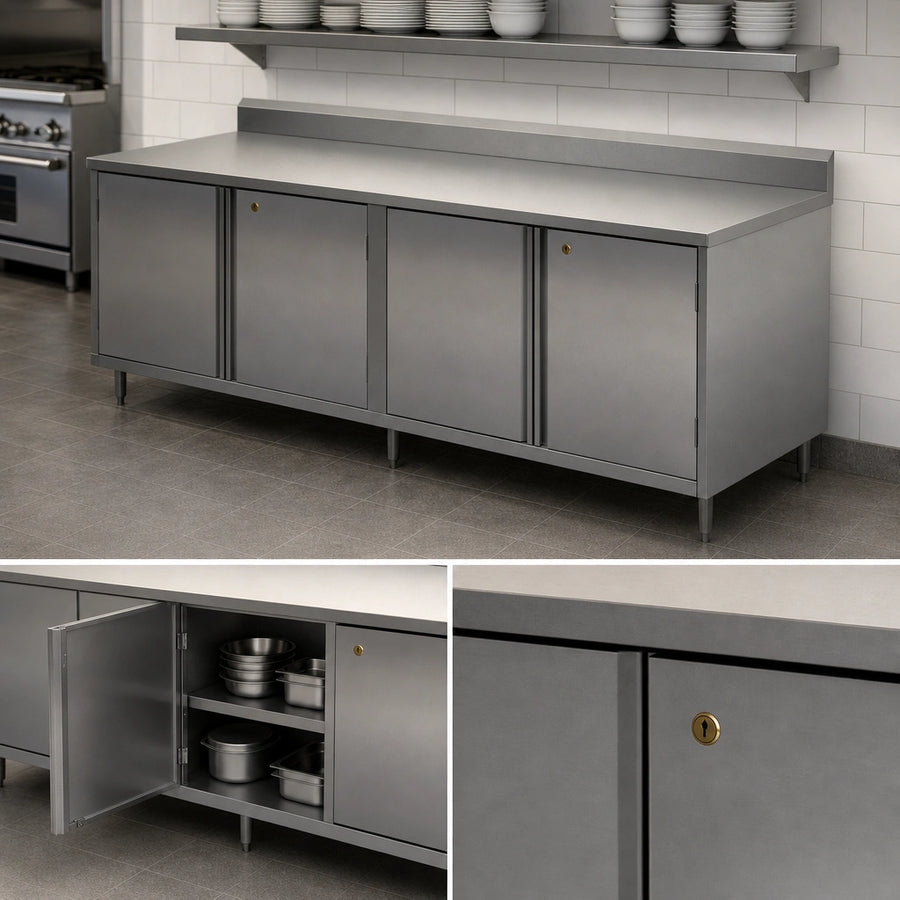 Cabinet Base with Locking Hinged Doors