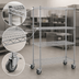 Thumbnail image #3 for Eagle Group 4-Tier Chrome Wire Dolly Truck with 48 x 24 Shelves and 5-Inch Swivel Casters