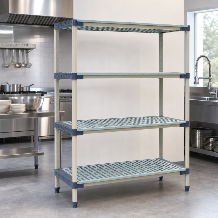 Product image #3 for MetroMax 4 All-Polymer 4-Shelf Starter Shelving Unit, 60"W x 18"D x 74"H