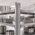 Thumbnail image #3 for Back-To-Back Stainless Steel Floor-To-Ceiling Cantilever Shelving Upright, 144 Inch, NSF