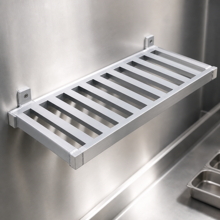 Product image #4 for New Age Adjust-A-Shelf T-Bar Wall-Mounted Shelf, 60 x 15 Inch Aluminum, 1,500 lb. Capacity