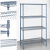 Thumbnail image #3 for Quantum 36-Inch W x 12-Inch D x 63-Inch H Stationary Wire Shelving Starter Kit with 5 Shelves, Gray Epoxy Finish