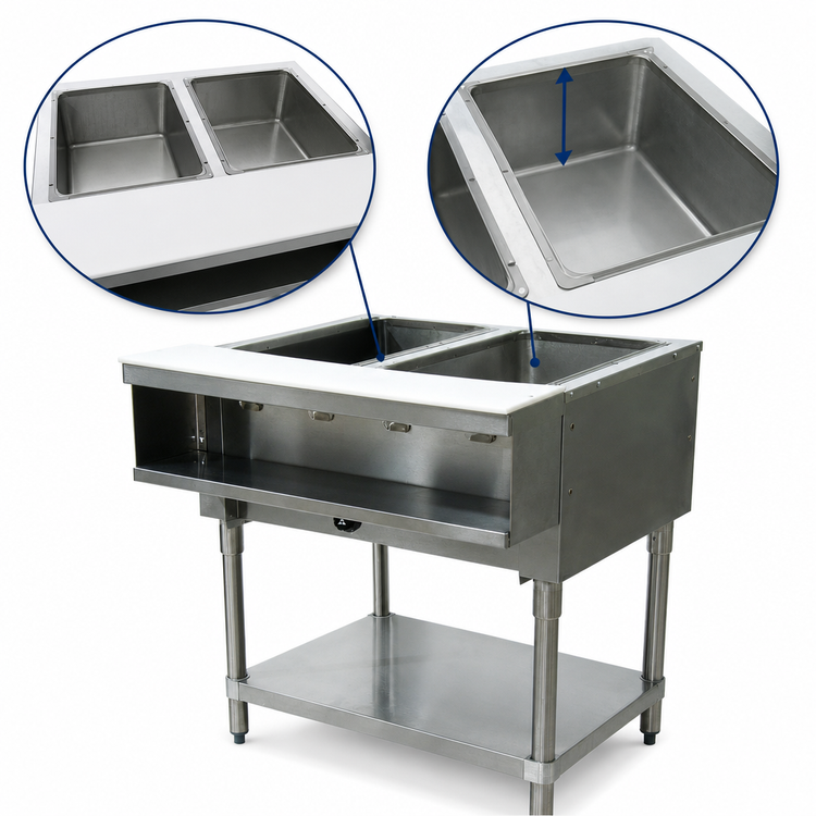 Product image #3 for Advance Tabco Triumph (Supreme) 31-13/16-Inch 2-Well Propane Water Bath Hot Food Table