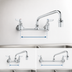 Thumbnail image #3 for T&S Brass Wall-Mount Swivel Pantry Sink Mixing Faucet with 12-Inch Double Joint Swing Nozzle, 8-Inch Centers