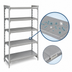 Thumbnail image #4 for Cambro Camshelving Premium 5-Tier Solid Stationary Starter Shelving Unit, 18 x 72 x 84 Inches, Speckled Gray