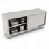 Thumbnail image #3 for John Boos 144-Inch x 24-Inch Stainless Steel Cabinet Base Work Table with Sliding Doors and Flat Top
