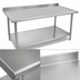 Thumbnail image #3 for John Boos Stallion 60 Inch x 30 Inch Stainless Steel Work Table with Rear Backsplash and Undershelf