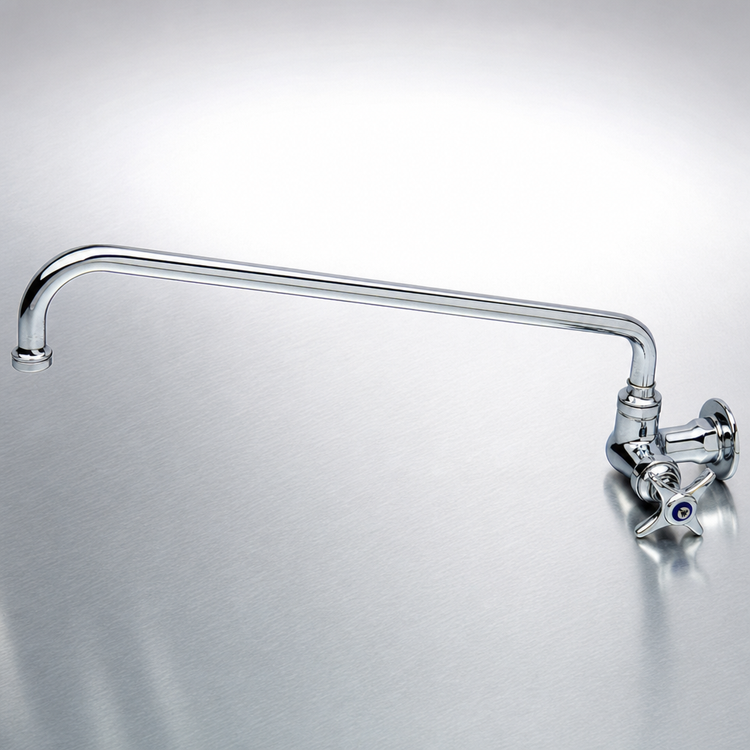 Product image #3 for T&S Brass B-0210-060X Single-Temperature Wall-Mount Pantry Faucet with 8-Inch Swing Nozzle