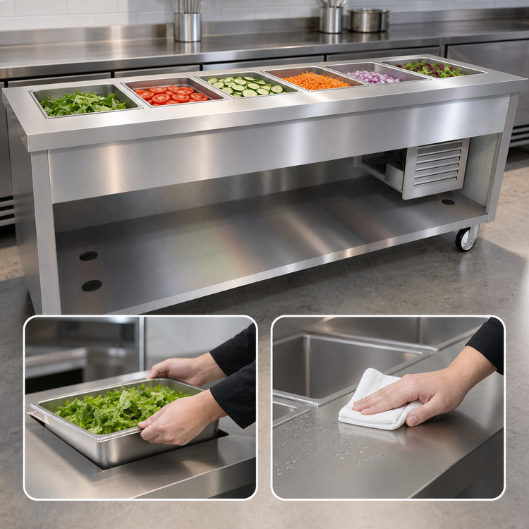 Product image #3 for Thurmaduke TFCP-88PG-N7 6-Section 88-Inch Mobile Flush Mount Cold Pan Unit