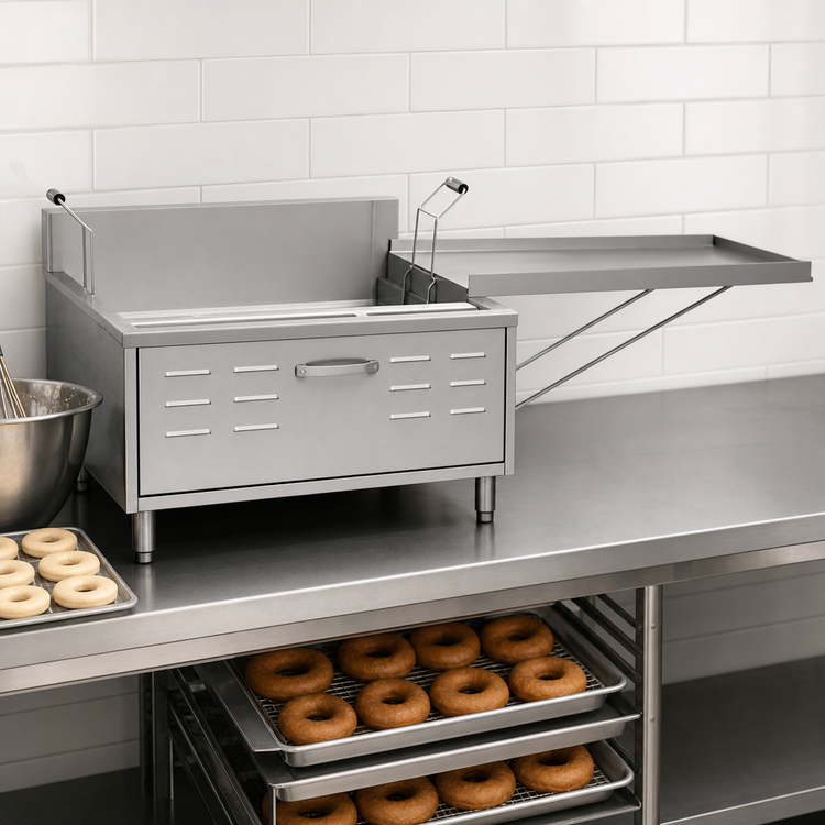 Product image #3 for Comstock-Castle 31.75-Inch Wide Countertop Gas Doughnut Fryer, 30-40 lb. Fat Capacity