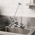 Thumbnail image #3 for T&S Brass B-0660-POL 8-Inch Wall-Mount Service Sink Faucet with 9-Inch Pail Hook Spout, Polished Chrome