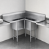 Thumbnail image #3 for Steel Works Stainless 3-Compartment Corner Sink with Left and Right Drainboards, 304 Stainless Steel
