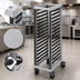 Thumbnail image #3 for Cambro GN 1/1 Full-Size Food Pan Trolley — 18-Slide End-Load, 5-Inch Casters, Speckled Gray