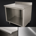 Thumbnail image #3 for Advance Tabco 108-Inch Stainless Steel Underbar Work Table with Open Front Cabinet Base, 14-Gauge 304 Top, and 5-Inch Backsplash
