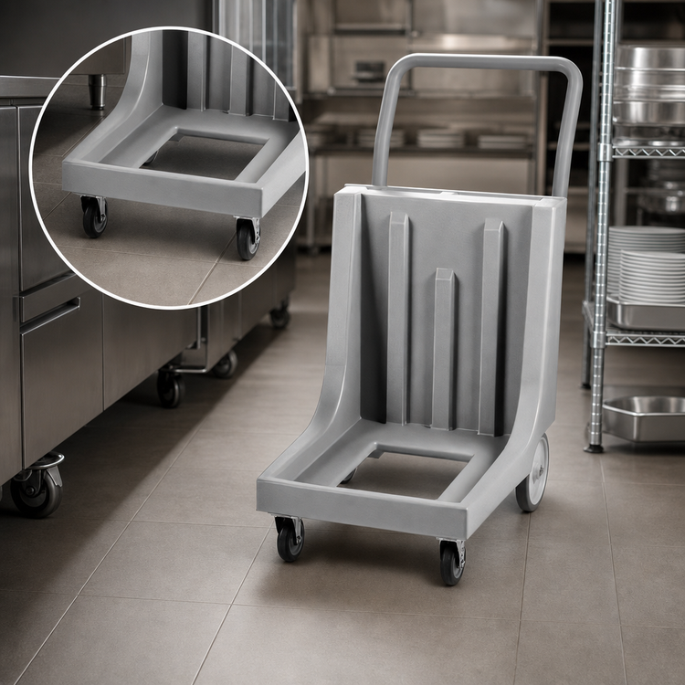 Product image #4 for Cambro Camdolly Open Frame Dolly with Handle, 350 lb Capacity, Charcoal Gray