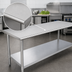 Thumbnail image #3 for Advance Tabco Special Value Series 84 Inch x 24 Inch 18-Gauge 430 Stainless Steel Work Table with Galvanized Undershelf