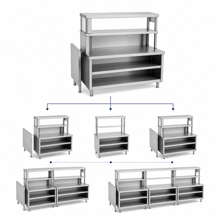 Product image #3 for Randell RCR-67.5 Modular Chef Service Counter - Right Section, 67.5 Inches Wide, No Breaker Panel