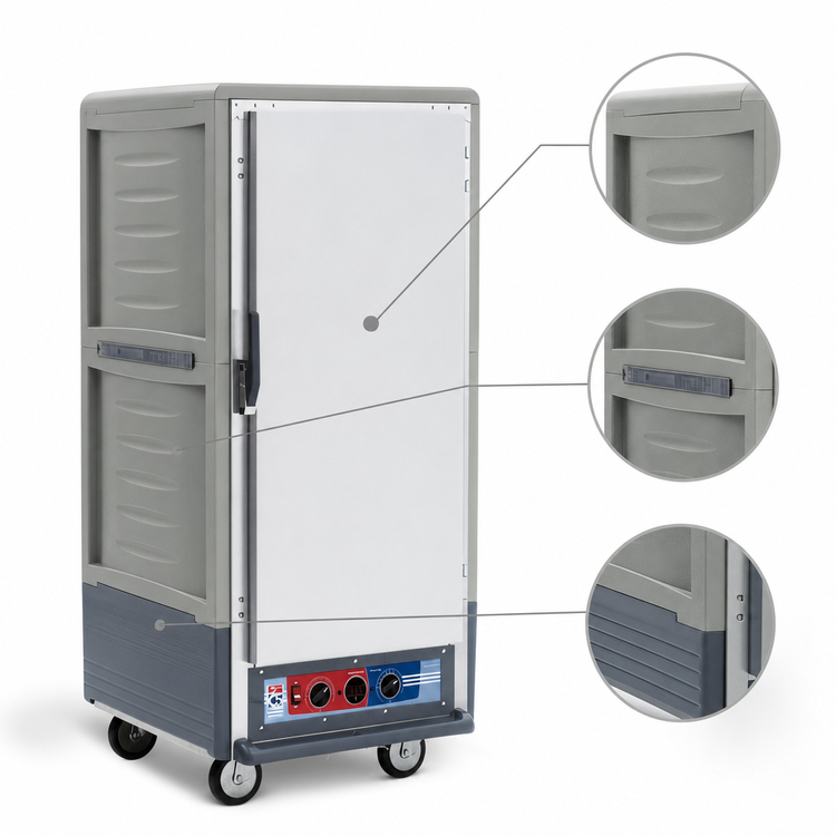 Product image #3 for Metro C5 Insulation Armour Gray 3/4 Height Moisture Heated Holding and Proofing Cabinet with Fixed Wire Slides