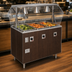 Thumbnail image #3 for Vollrath 2-Series Affordable Portable 3-Well Mobile Hot Food Station with Buffet Breath Guard and Lights, Walnut Woodgrain, 120V