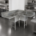 Thumbnail image #3 for John Boos B Series 3-Compartment Corner Sink with Dual 18-Inch Drainboards, 58-9/16 x 58-9/16 Inch, 16-Gauge 300 Series Stainless Steel